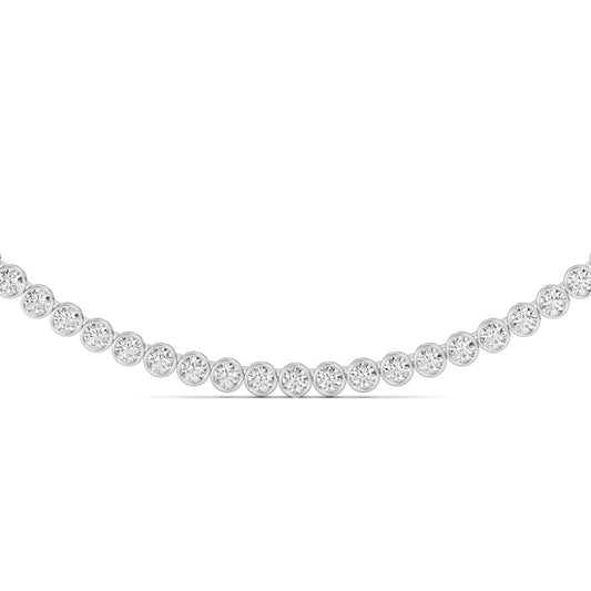 7 Cttw Bezel Set Tennis Necklace in 14K White Gold