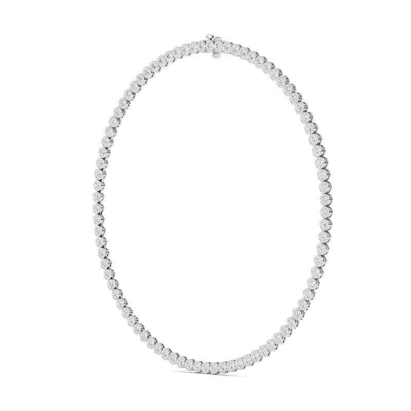 7 Cttw Bezel Set Tennis Necklace in 14K White Gold