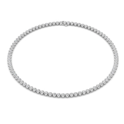 7 Cttw Bezel Set Tennis Necklace in 14K White Gold