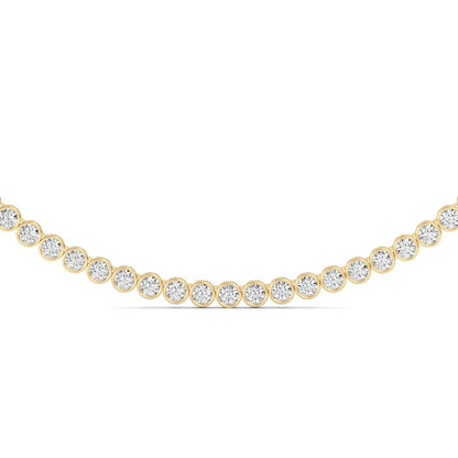 7 Cttw Bezel Set Tennis Necklace in 14K White Gold