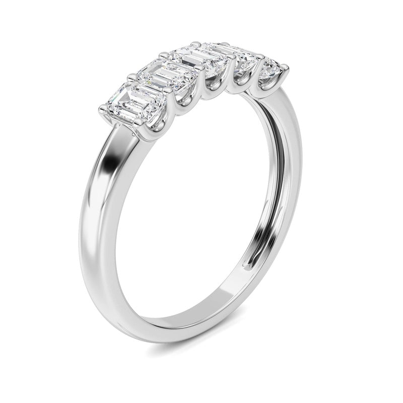 1 Cttw Five Stone Band Ring in 14K White Gold