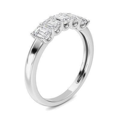 1 Cttw Five Stone Band Ring in 14K White Gold