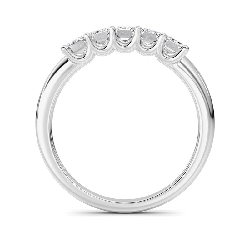 1 Cttw Five Stone Band Ring in 14K White Gold