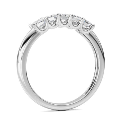 1 Cttw Five Stone Band Ring in 14K White Gold