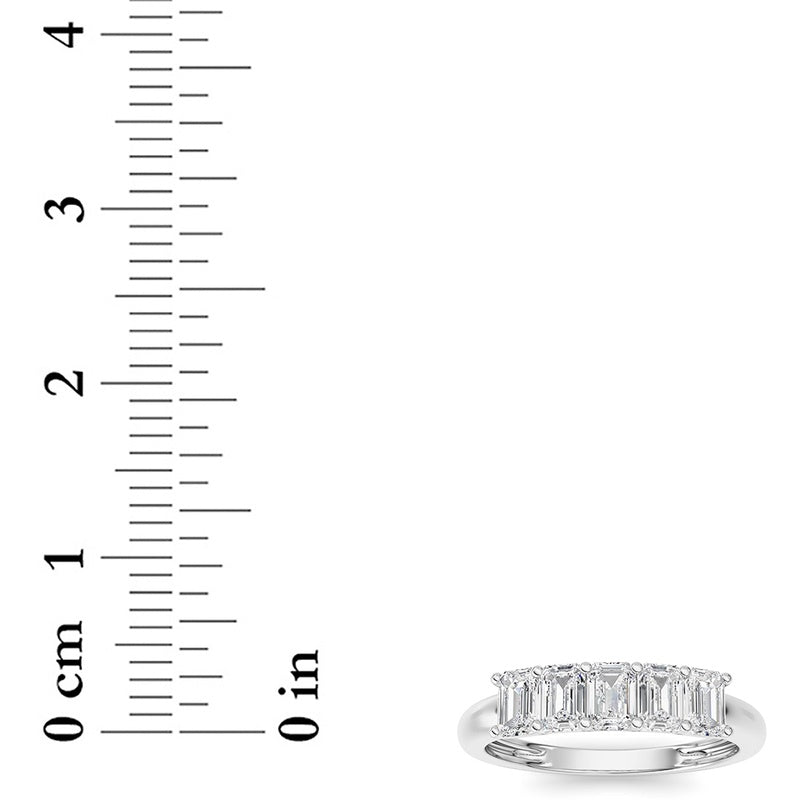 1 Cttw Five Stone Band Ring in 14K White Gold