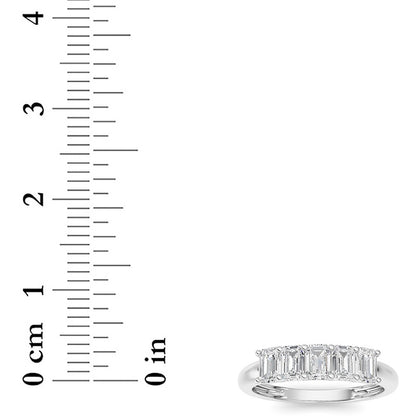 1 Cttw Five Stone Band Ring in 14K White Gold