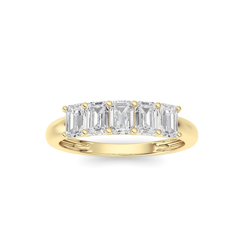 1 Cttw Five Stone Band Ring in 14K White Gold