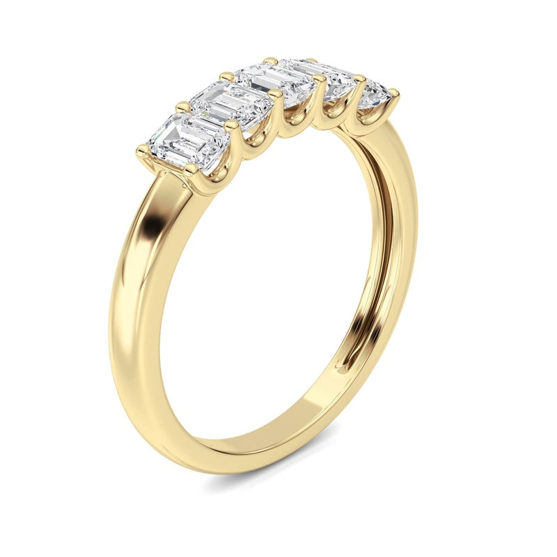 1 Cttw Five Stone Band Ring in 14K White Gold