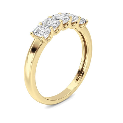 1 Cttw Five Stone Band Ring in 14K White Gold