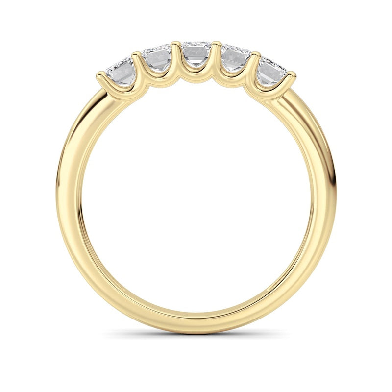 1 Cttw Five Stone Band Ring in 14K White Gold