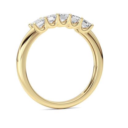 1 Cttw Five Stone Band Ring in 14K White Gold