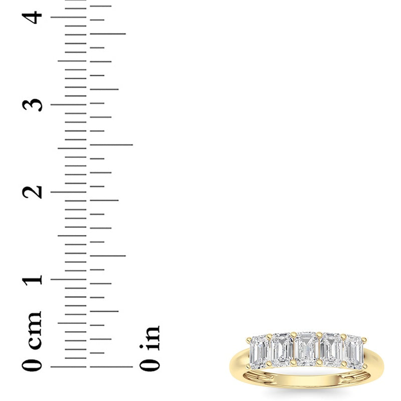 1 Cttw Five Stone Band Ring in 14K White Gold