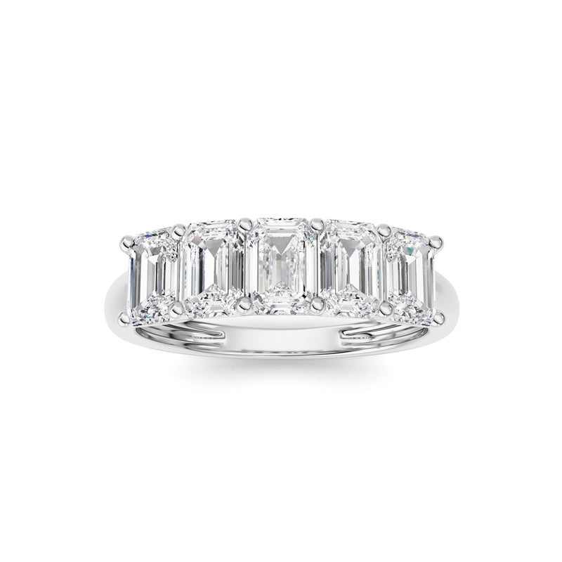2 Cttw Five Stone Band Ring in 14K White Gold