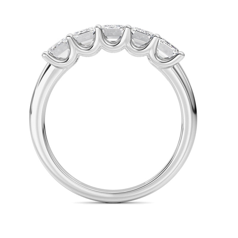 2 Cttw Five Stone Band Ring in 14K White Gold