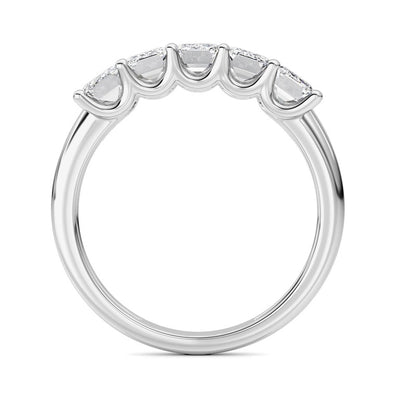 2 Cttw Five Stone Band Ring in 14K White Gold