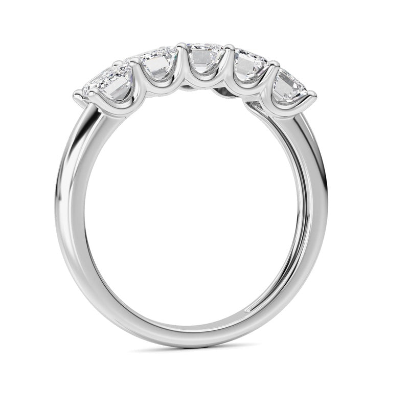 2 Cttw Five Stone Band Ring in 14K White Gold