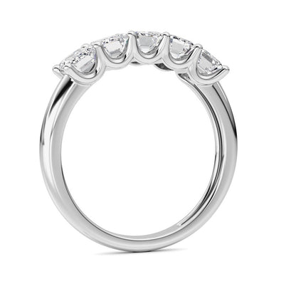 2 Cttw Five Stone Band Ring in 14K White Gold