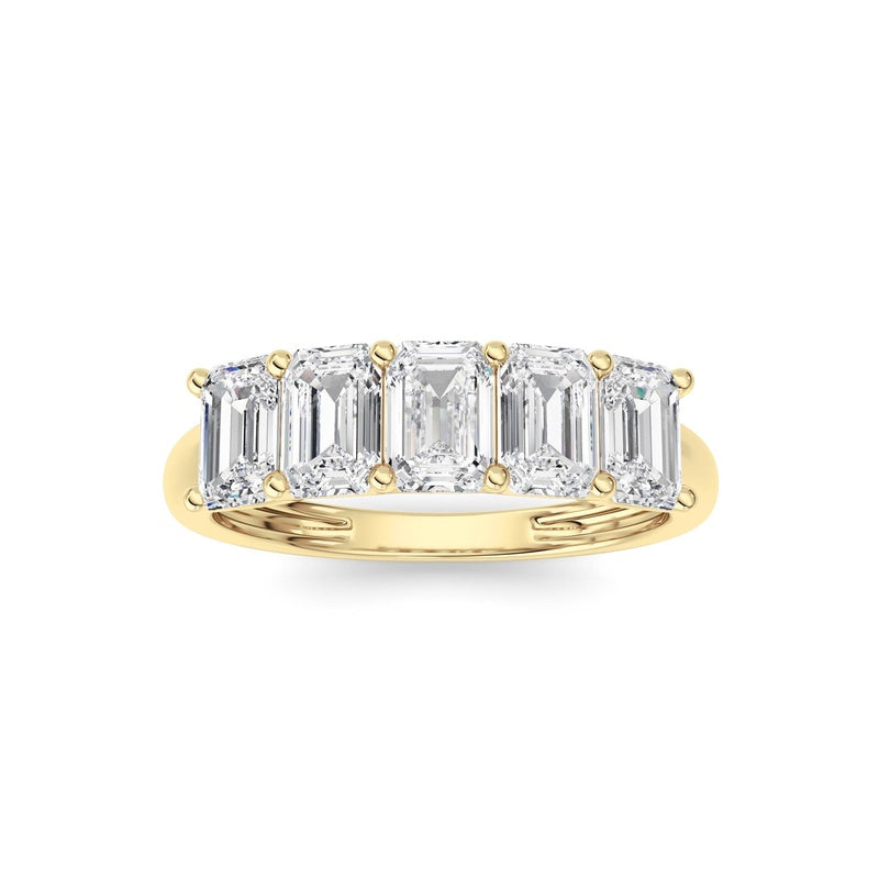 2 Cttw Five Stone Band Ring in 14K White Gold