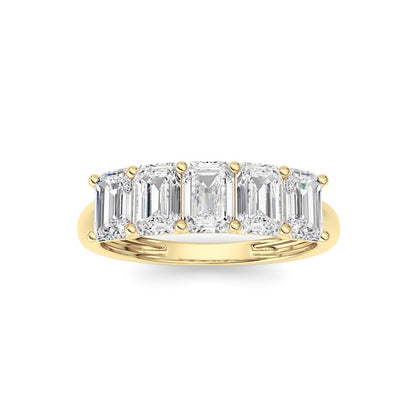 2 Cttw Five Stone Band Ring in 14K White Gold