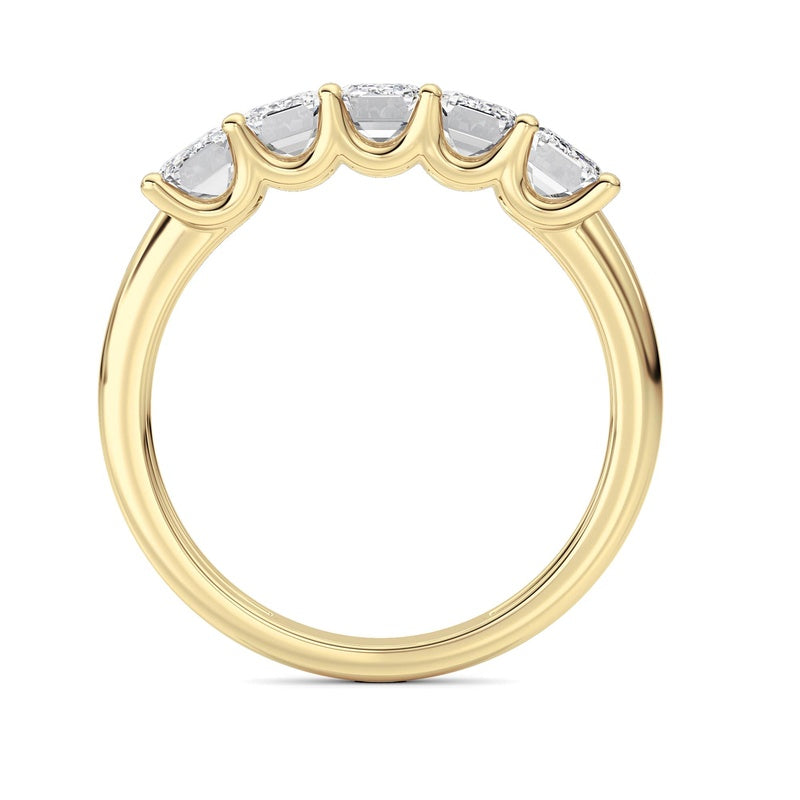 2 Cttw Five Stone Band Ring in 14K White Gold