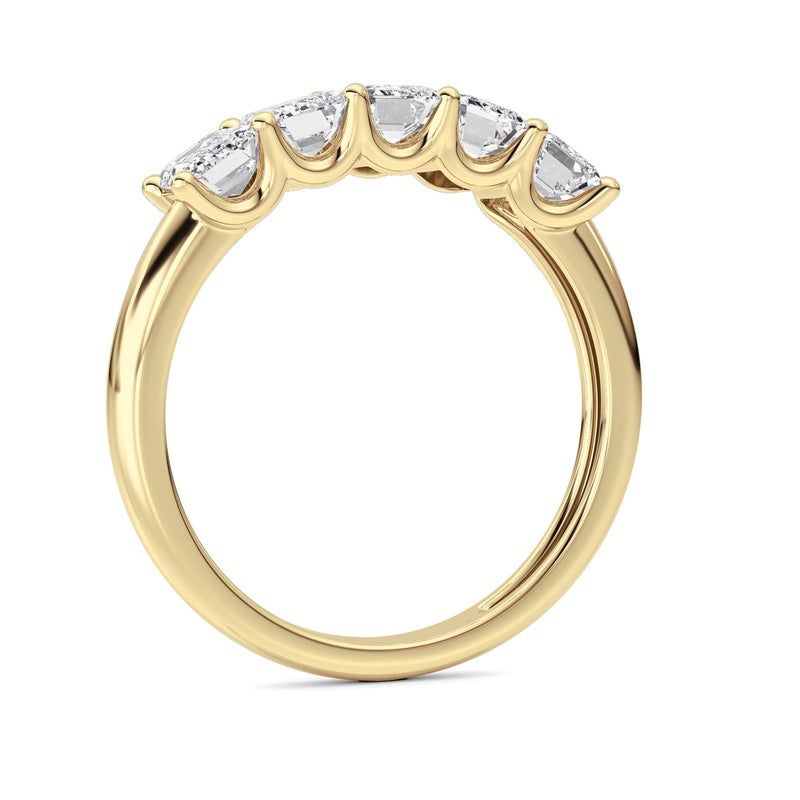 2 Cttw Five Stone Band Ring in 14K White Gold