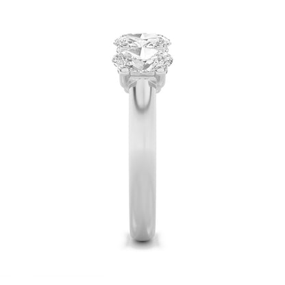 1 Cttw Five Stone Band Ring in 14K White Gold