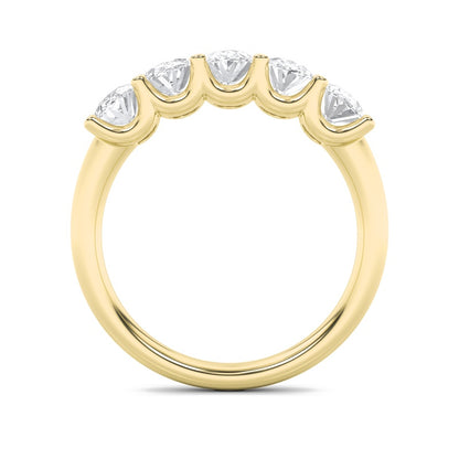 2 Cttw Five Stone Band Ring in 14K White Gold