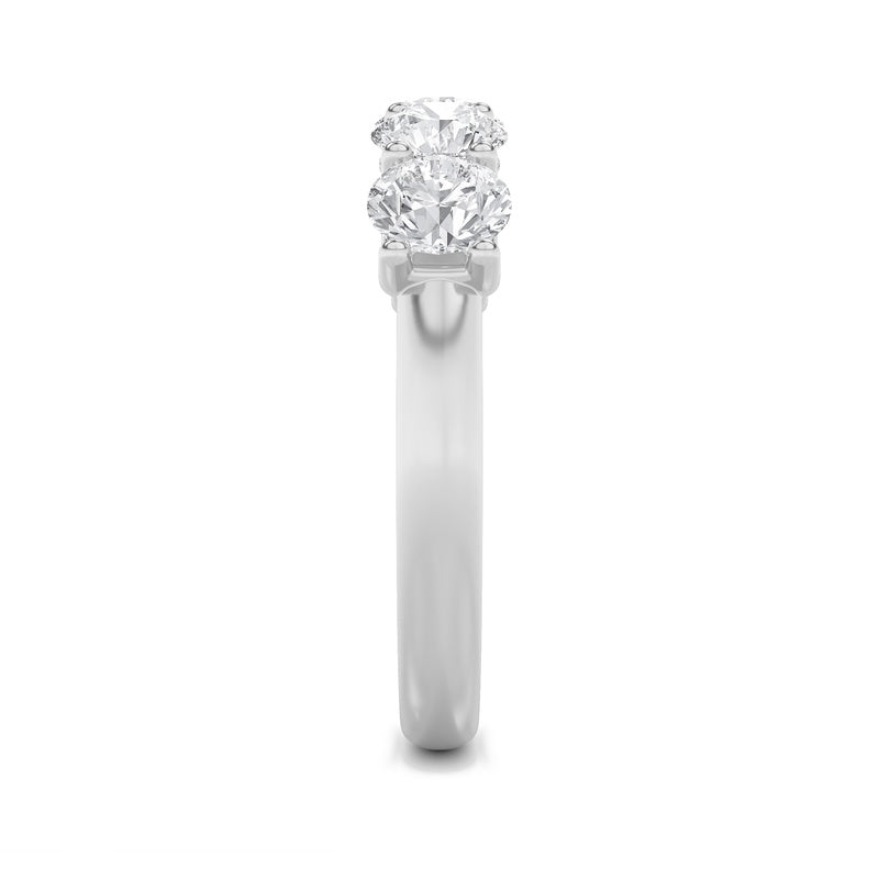 2 Cttw Five Stone Band Ring in 14K White Gold