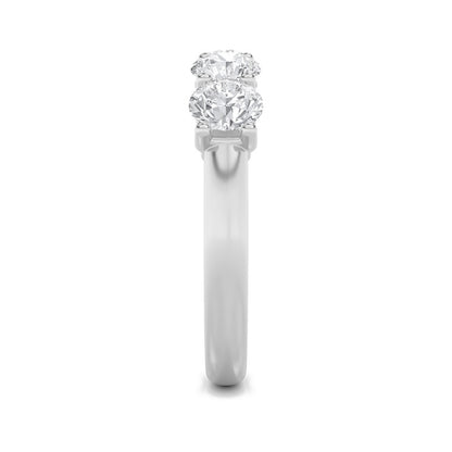 2 Cttw Five Stone Band Ring in 14K White Gold