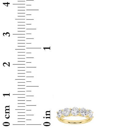 2 Cttw Five Stone Band Ring in 14K White Gold
