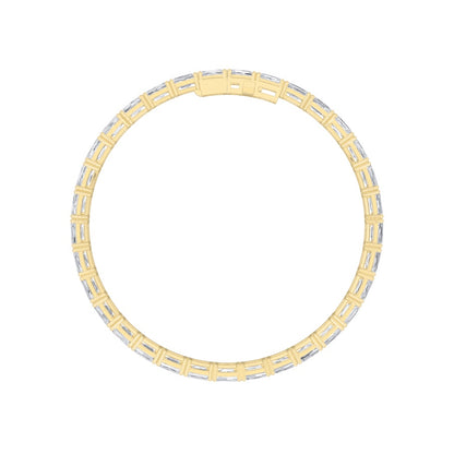 13CTW Emerald Shaped Lab Grown Diamond (F/VS) Classic Line Bracelet in 14K Gold