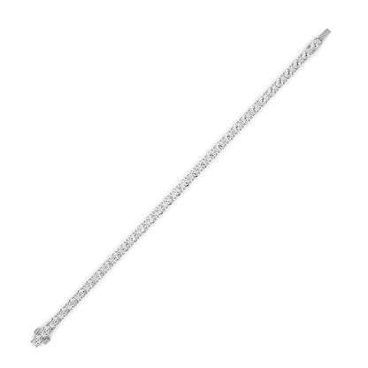 10.5CTW Oval Shaped Lab Grown Diamond (F/VS) Classic Line Bracelet in 14K Gold