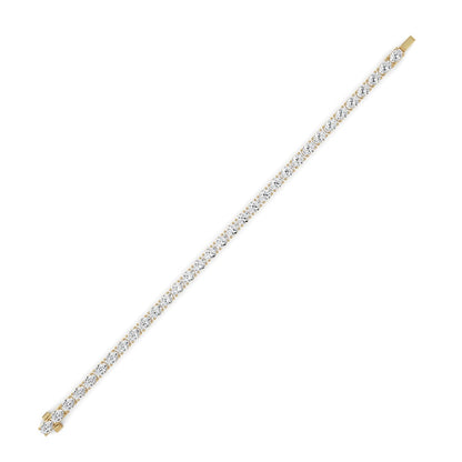 10.5CTW Oval Shaped Lab Grown Diamond (F/VS) Classic Line Bracelet in 14K Gold