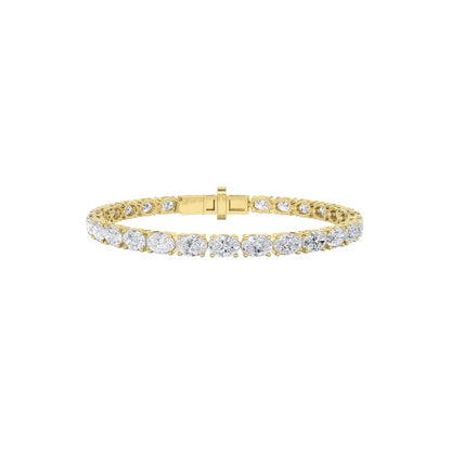 13CTW Oval Shaped Lab Grown Diamond (F/VS) Classic Line Bracelet in 14K Gold