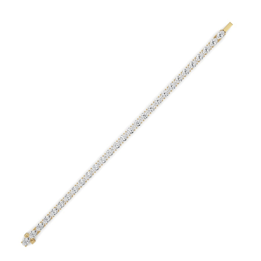 13CTW Oval Shaped Lab Grown Diamond (F/VS) Classic Line Bracelet in 14K Gold