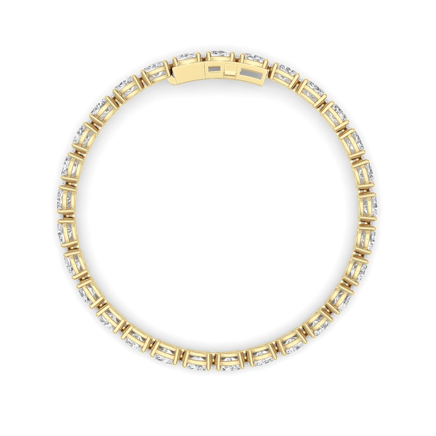 13CTW Oval Shaped Lab Grown Diamond (F/VS) Classic Line Bracelet in 14K Gold