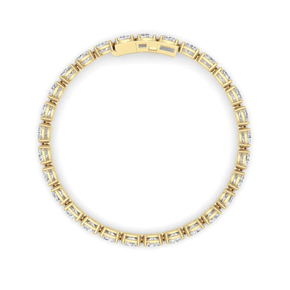 13CTW Oval Shaped Lab Grown Diamond (F/VS) Classic Line Bracelet in 14K Gold