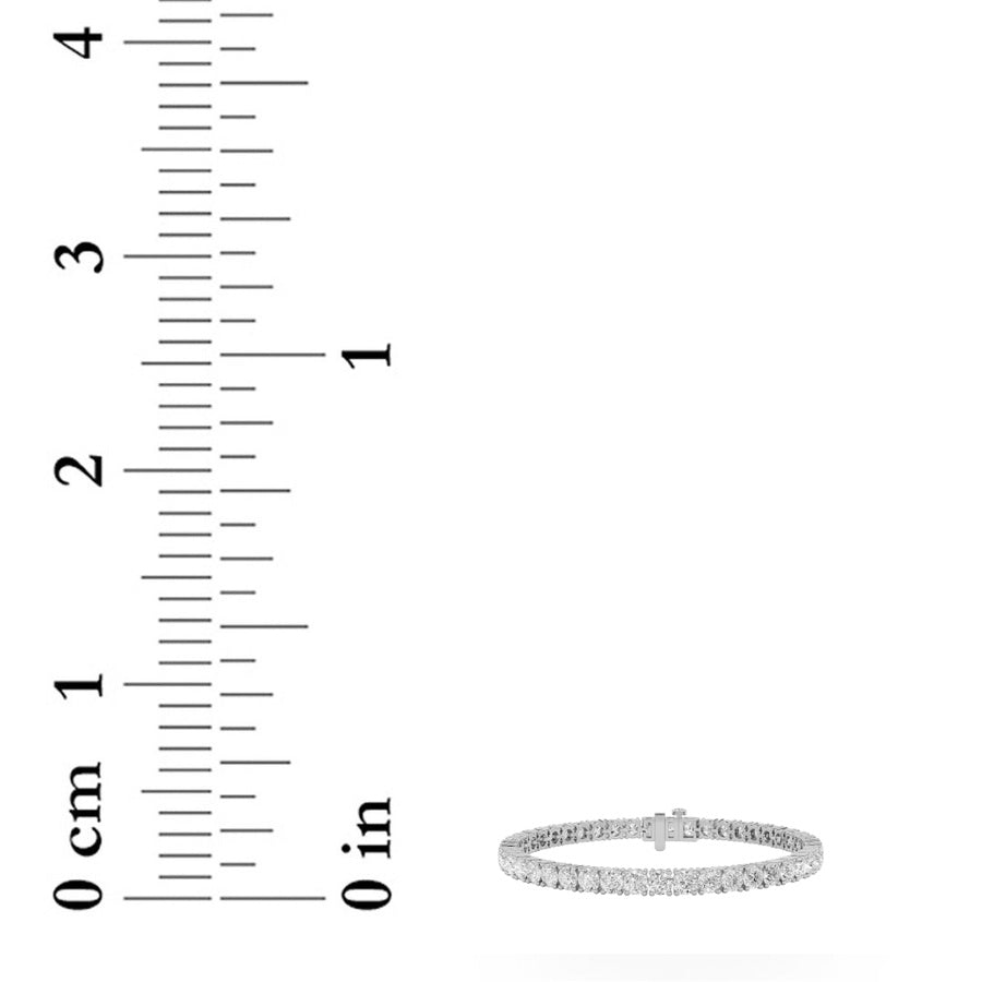 14CTW Round Shaped Lab Grown Diamond (F/VS) Classic Tennis Bracelet in 14K Gold