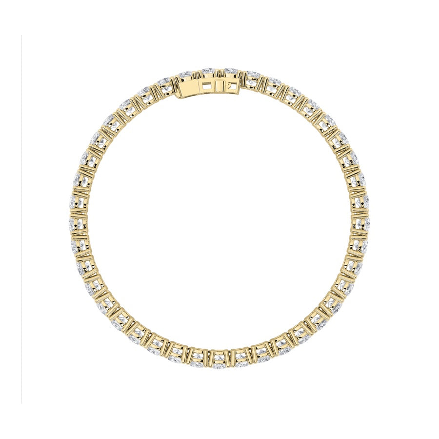 14CTW Round Shaped Lab Grown Diamond (F/VS) Classic Tennis Bracelet in 14K Gold