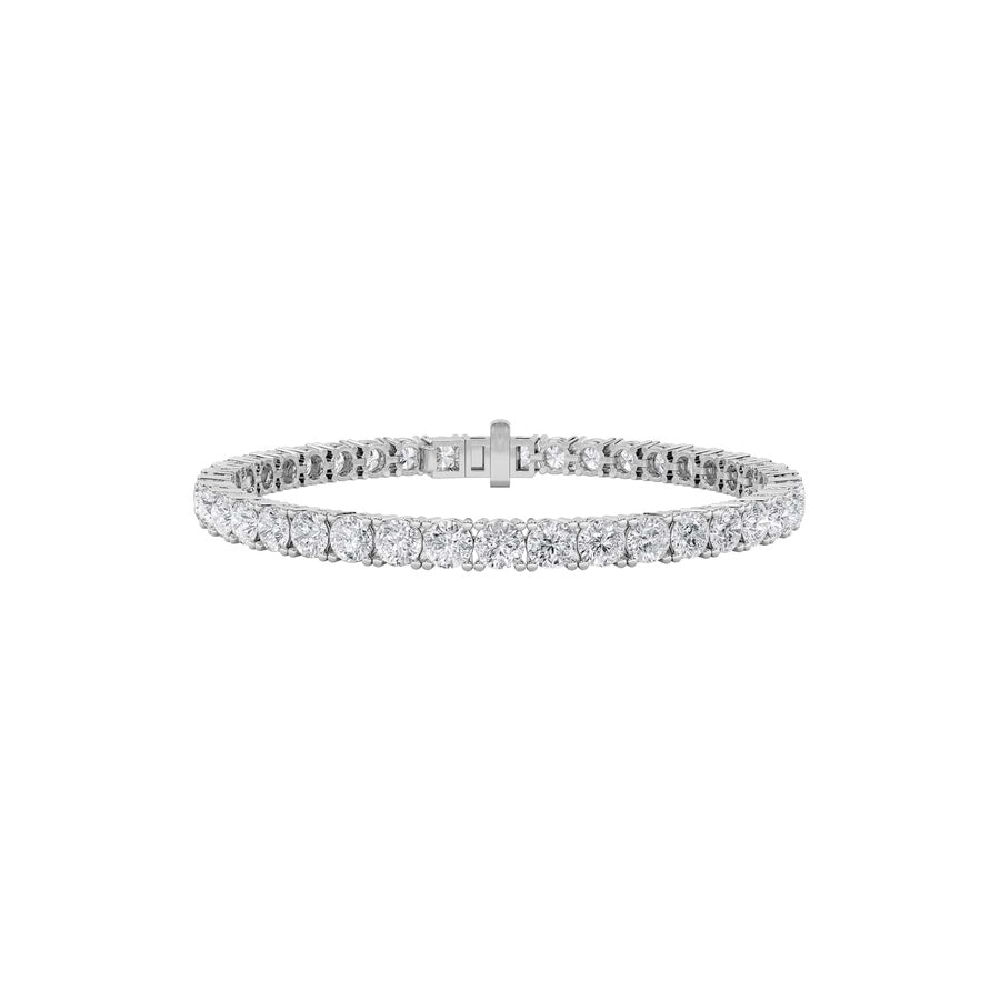 15CTW Round Shaped Lab Grown Diamond (F/VS) Tennis Bracelet in 14K Gold