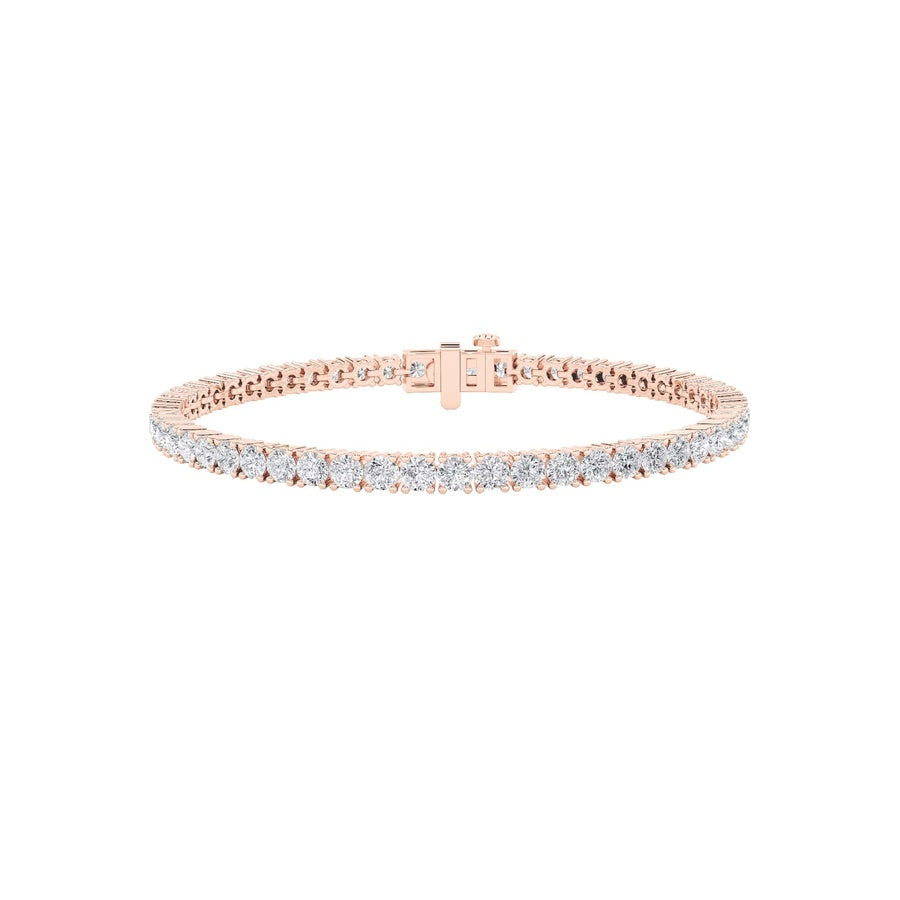 5CTW Round Shaped Lab Grown Diamond (F/VS) Tennis Bracelet in 14K Gold
