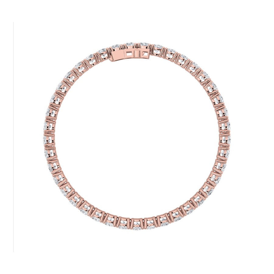 5CTW Round Shaped Lab Grown Diamond (F/VS) Tennis Bracelet in 14K Gold