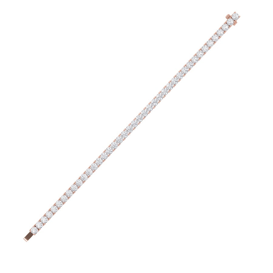 5CTW Round Shaped Lab Grown Diamond (F/VS) Tennis Bracelet in 14K Gold