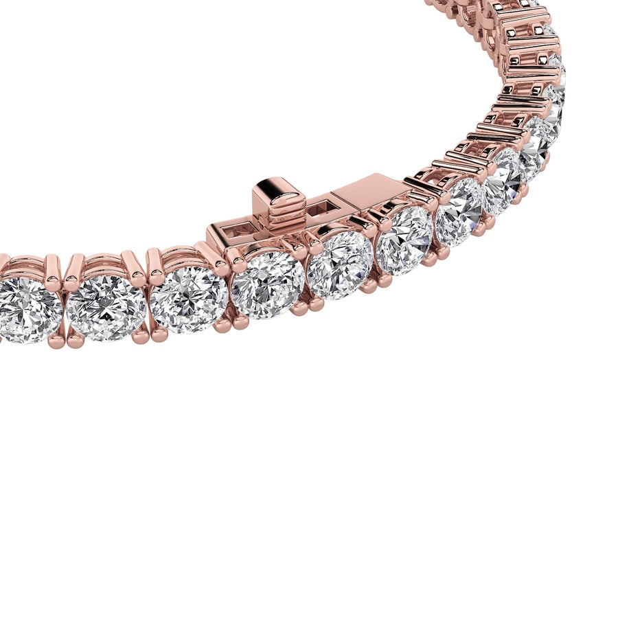 5CTW Round Shaped Lab Grown Diamond (F/VS) Tennis Bracelet in 14K Gold