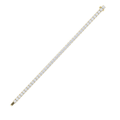8CTW Round Shaped Lab Grown Diamond (G/VS) Tennis Bracelet in 14K Gold