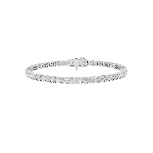 9CTW Round Shaped Lab Grown Diamond (F/VS) Classic Tennis Bracelet in 14K Gold