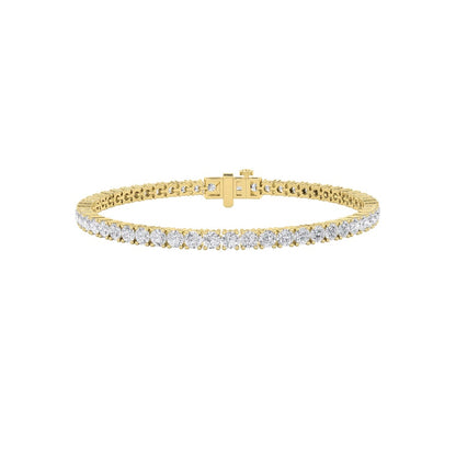 9CTW Round Shaped Lab Grown Diamond (F/VS) Classic Tennis Bracelet in 14K Gold
