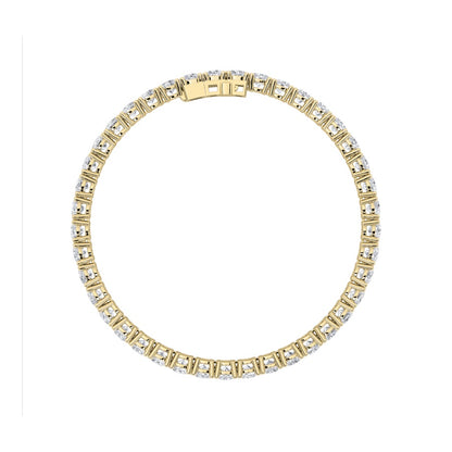 9CTW Round Shaped Lab Grown Diamond (F/VS) Classic Tennis Bracelet in 14K Gold