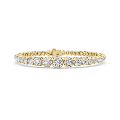 5CTW Round Shaped Lab Grown Diamond (F/VS) Graduating Tennis Bracelet in 14K Gold