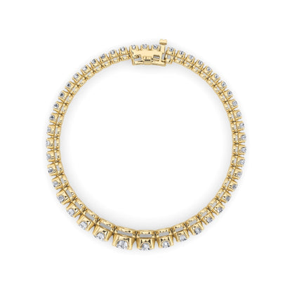 5CTW Round Shaped Lab Grown Diamond (F/VS) Graduating Tennis Bracelet in 14K Gold